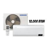 Ar-condicionado Split Inverter Samsung WindFree Connect Sem Vento 12.000 BTUs Frio AR12CVFAMWKNAZ 220V Kit