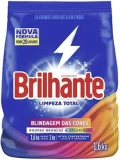 Brilhante Limpeza Total – Lava-Roupas em Pó, Roupas Brancas e Coloridas, Ativo Concentrado, Pacote 1,6kg