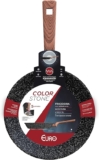 Euro Color Stone Frigideira de Alumínio com Antiaderente, Preto (Wooden), 24 cm, 1.5 L