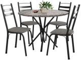 Mesa de Jantar 4 Cadeiras Redonda Artefamol América Capri