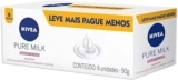 NIVEA Sabonete em Barra Pure Milk Sensitive Promo 6 un. 90g – Fórmula enriquecida com a preciosa essência do leite, proporciona uma pele macia e hidratada após o banho